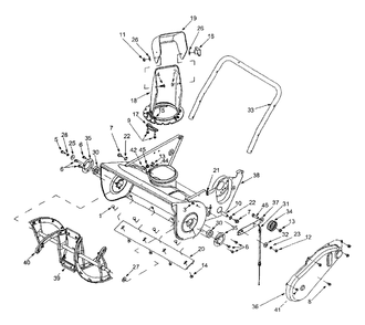 General Assembly Diagram and Parts List for 140 (31A-140-000)(1998) Yard Machines Snow Blower